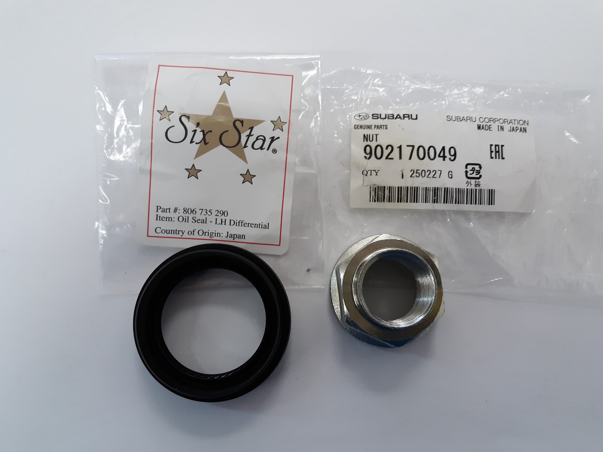 Six-Star OEM Front Axle Inner Seal & Subaru Genuine Axle Nut (Kit) - Image 5