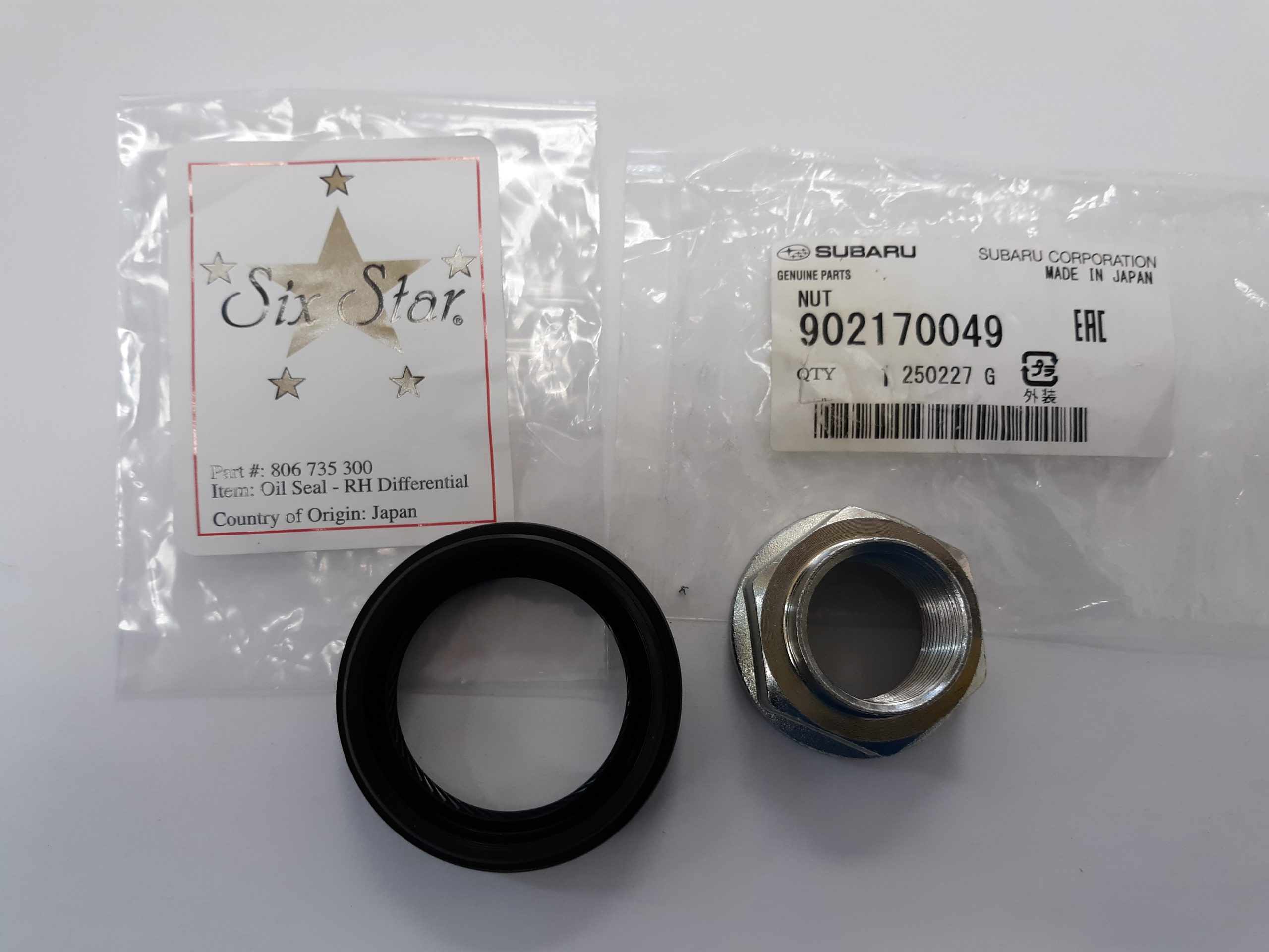 Six-Star OEM Front Axle Inner Seal & Subaru Genuine Axle Nut (Kit) - Image 4